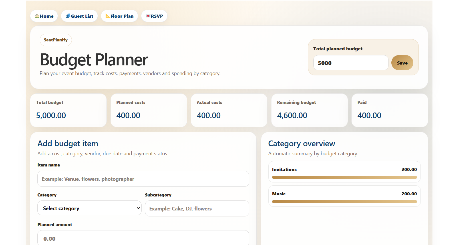 Budget planner