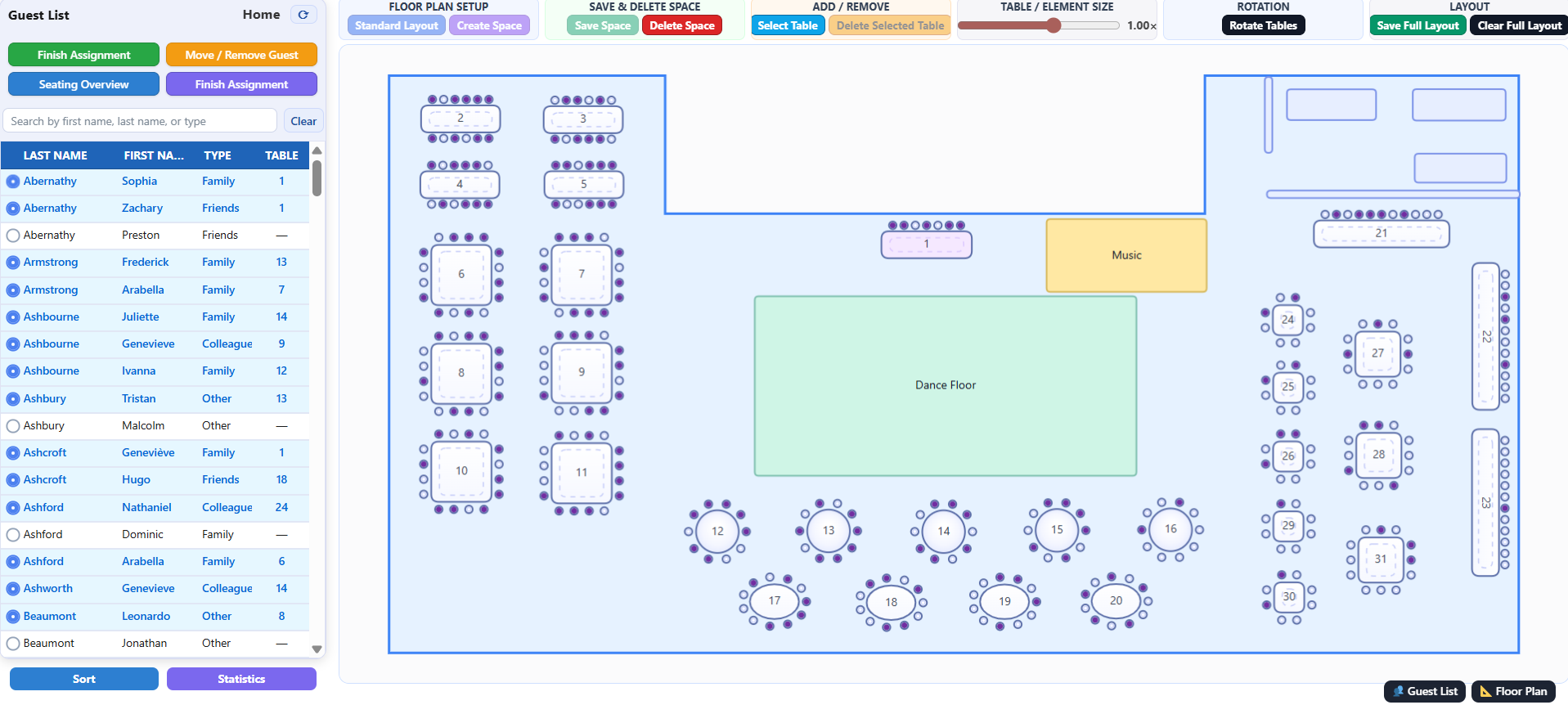 Floor plan overview